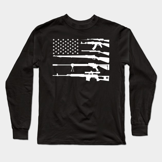 Gun Flag T Shirt Anti Gun Control Patriotic Tee Shirt Gifts Long Sleeve T-Shirt by AdrianBalatee